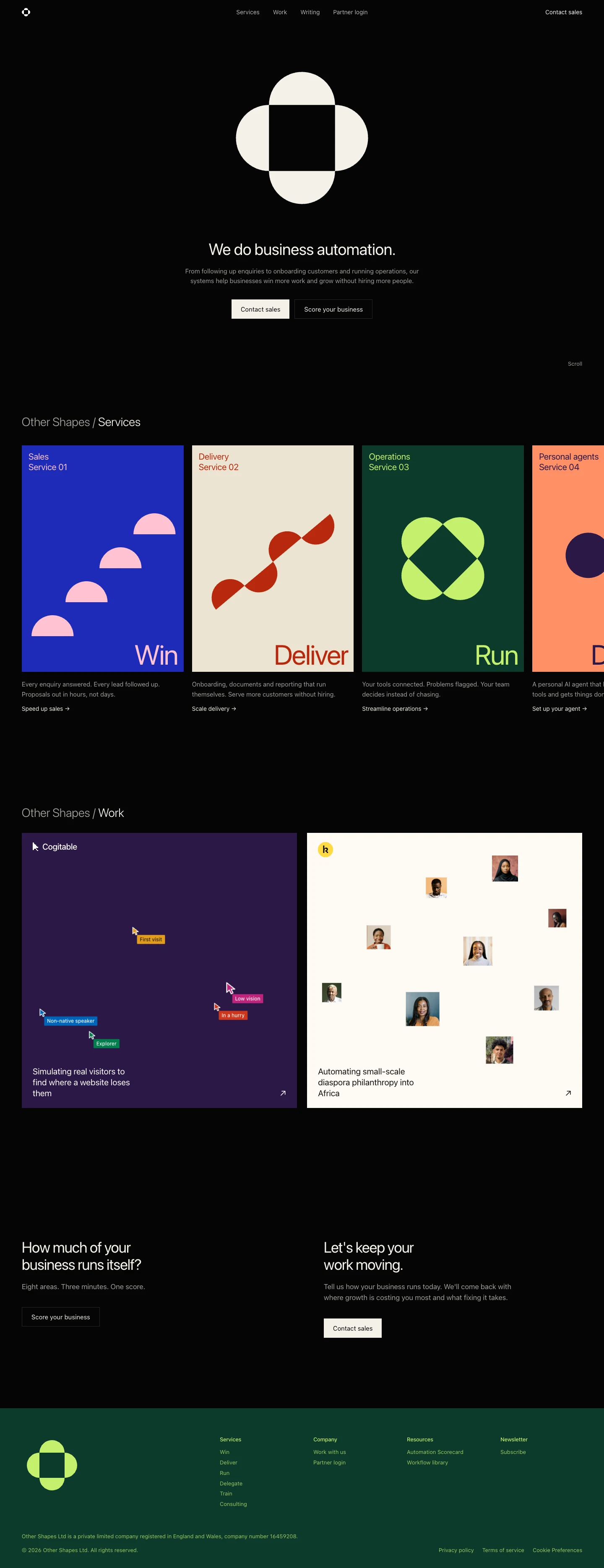 The Other Shapes homepage